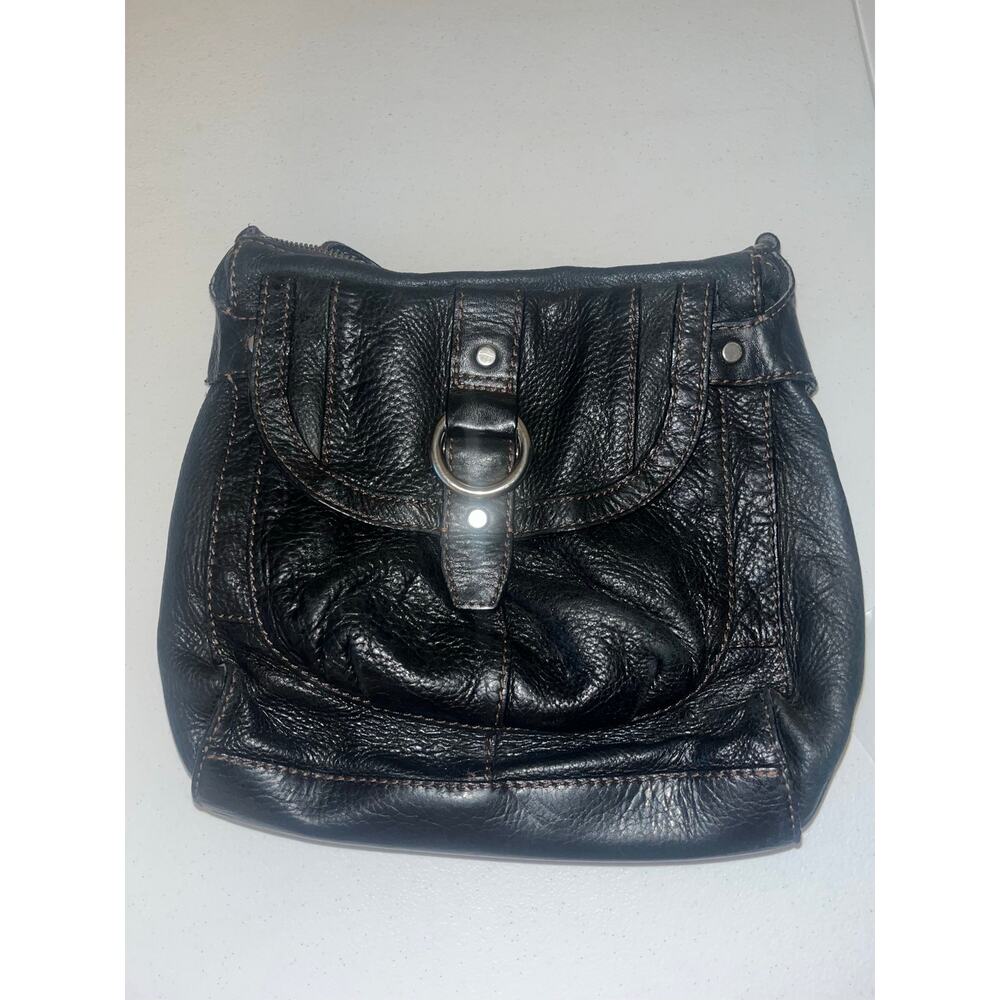 Fossil black leather crossbody bag